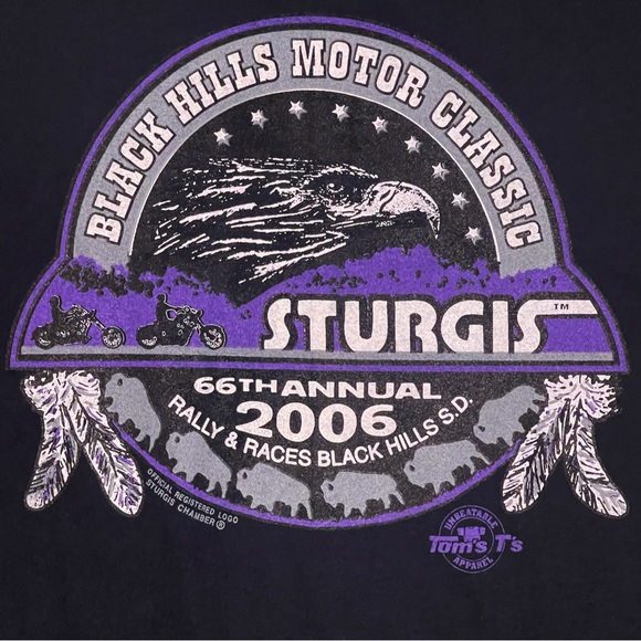 2006 Black Hills Sturgis rally t-shirt. Nice biker shirt with purple lighting. - Picture 3 of 4